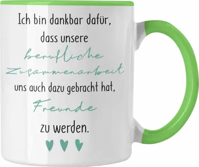 Produktbild von Trendation - Kollegin Tasse Geschenk Beste Arbeitskollegin Geschenkidee Abschied Abschiedsgeschenk Wenn Aus Kollegen Freunde Wird (Grün)
