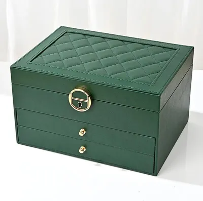 Produktbild von Schmuck Aufbewahrungsbox Multi-Layer Organizer für Schmuck Halskette Ohrring Leder Schmuck Lagerung Verpackung Display Boxen