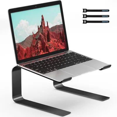 Zdjęcie produktu dla Ergonomiczna podkładka pod laptopa – stabilna podstawka, czarna, 10–17 cali