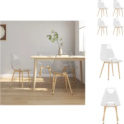 Productafbeelding van vidaXL Eetkamerstoelen, 4 stuks, transparant PET - Eetkamerstoelen