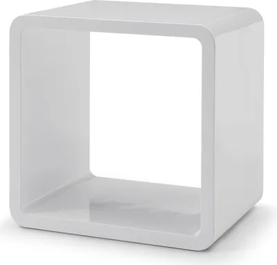 Produktbild von SalesFever Regal-Element quadratisch | 45 x 45 cm | MDF Holz in Hochglanz lackiert | B 45 x T 35 x H 45 cm | weiß