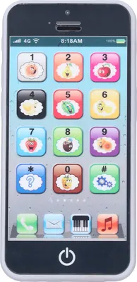 Produktbild von Baby-Handy-Spielzeug, Simulation geformt, klare Musik, kühles Licht, englisches Spielzeug, Schwarz