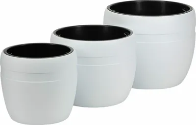 Immagine prodotto di HowHomely | Vasi per piante - Vasi da fiori - bianchi - Set da 3 - Vasi da giardino - Coprivasi - Decorativi