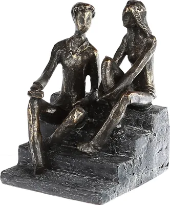Produktbild von Casablanca by Gilde Dekofigur Skulptur Discussion bronzefarben H. 17 cm,16264