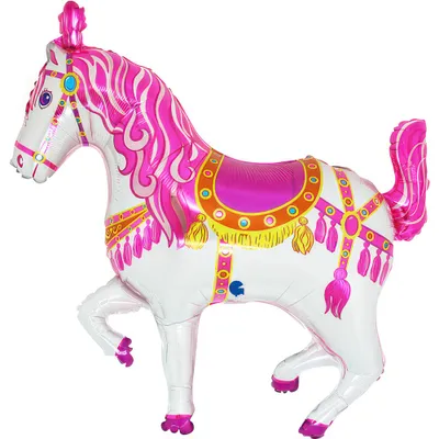 Produktbild von Shape Folienballon "Zirkuspferd" Pink | 94 cm