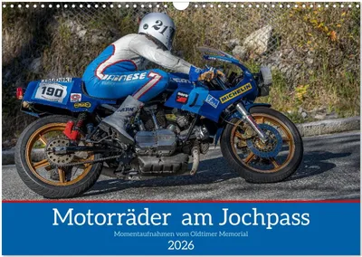 Produktbild von Motorräder am Jochpass (Wandkalender 2026 DIN A3 quer), CALVENDO Monatskalender