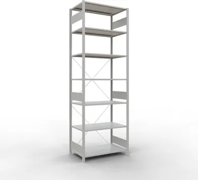 Produktbild von Schulte Fachbodenregal MULTIplus85 Stecksystem | Grundregal | HxBxT 300x100x60cm | 7 Ebenen | Fachlast 85kg | Lichtgrau