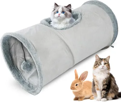 Image de Tunnel pour chat, pliable, avec balle bruissante, 1 pièce, jouet pour chat