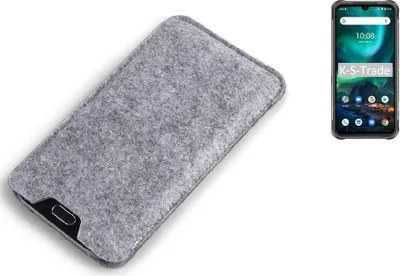 Produktbild von K-S-Trade Filz Handyhülle kompatibel mit UMIDIGI Bison 2021 Schutzhülle Filztasche Filz Tasche Case Sleeve Handy Hülle Filzhülle grau