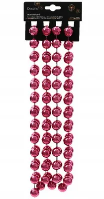 Produktbild von Christbaumkette aus rosa Perlen, 2,7 m