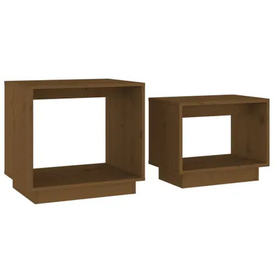 Produktbild von vidaXL Satztische 2 Stk. Honigbraun Massivholz Kiefer
