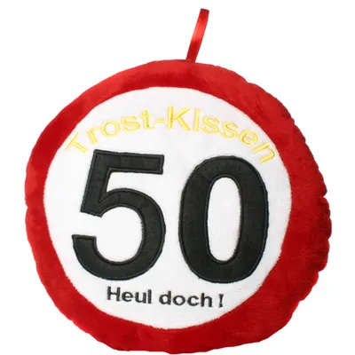 Produktbild von Trostkissen Plüsch 29x29c mit Jahreszahl 50 Heul doch