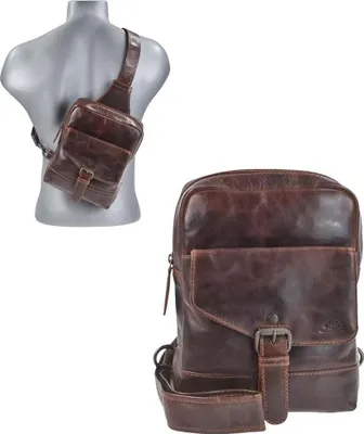 Zdjęcie produktu dla Greenburry Rugged CrossOverBag Leather 19x24 cm brązowy