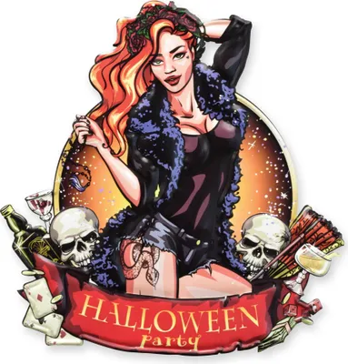 Produktbild von Blechschild Halloween Party Replikat Retro Design Dekoration