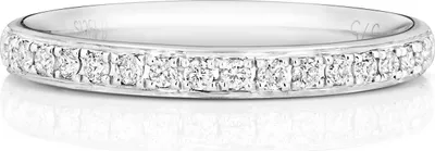 Produktbild von 9 Karat (375) Weißgold Halb Eternity Diamant Trauring/Ehering/Hochzeitsring Brillant-Schliff 0.19 Karat GH - SI3-I1, 54 (17.2); TRS187809KWRSN