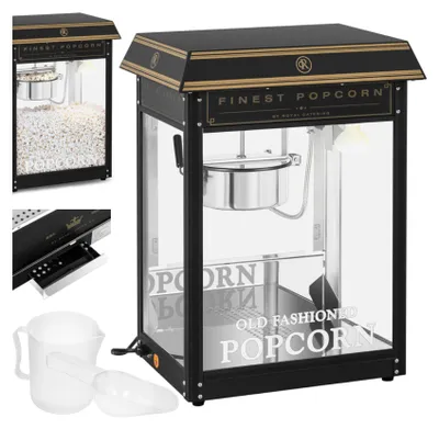 Zdjęcie produktu dla Maszyna Automat Urządzenie Do Prażenia Popcornu Retro Teflon 1600 W 5-6 Kg/H - Czarno-Złota