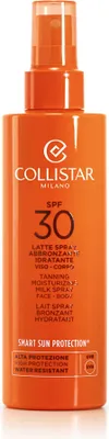 Immagine prodotto di Collistar Latte Spray Abbronzante Spf 30, Ricco Di Vitamina E, Fresco, Superassorbibile E Water-Resistant, È Il Solare Ideale Per Gli Sportivi. Per Viso E Corpo, 200 Ml