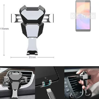 Produktbild von K-S-Trade Lüftungshalterung kompatibel mit ZTE Blade A31 Plus kompakte Handy-Halterung Lüftungsschlitz Lüftungsgitter Autohalterung KFZ