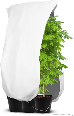 Obrázok produktu pre iBamso Zimné návleky na rastliny, ochrana rastlín pred mrazom, teplé návleky na rastliny so zipsom a šnúrkou - biele - 1 kus (120 x 180 cm)