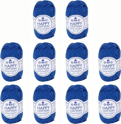 Zdjęcie produktu dla 10 motków DMC Happy Bawełna – miękka przędza ze 100% bawełny, nr 392 (kolor 798)