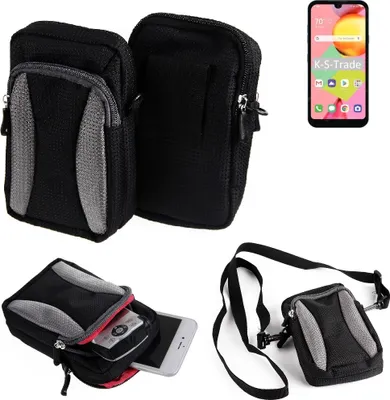 Produktbild von K-S-Trade Holster Schutz Hülle kompatibel mit LG Electronics Risio 4 Handy Hülle Gürteltasche Umhängetasche mit Zusatzfach schwarz