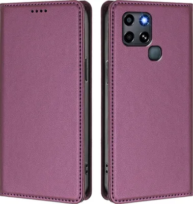 Image de Étui en cuir pour Infinix Smart 6 / Smart 6+, étui à rabat magnétique en cuirPolyuréthaneavec support, violet