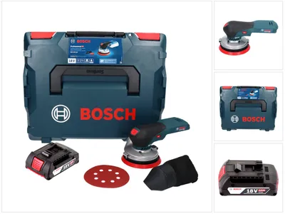 Produktbild von Bosch GEX 18V-125 Professional Akku Exzenterschleifer 18 V 125 mm Brushless + 1x Akku 2,0 Ah + L-BOXX - ohne Ladegerät