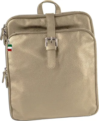 Immagine prodotto di Florence zaino city con cerniera e borchie in pelle beige taupe ORM102N