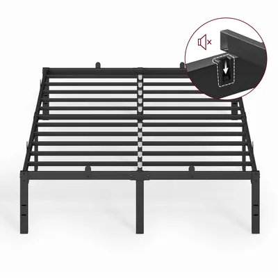 Produktbild von VASAGLE Doppelbettgestell, Bett, 140 x 200 cm, 40.6 cm H, Metallbett, Bettrahmen, Unterbettaufbewahrung, modern, Gästebett