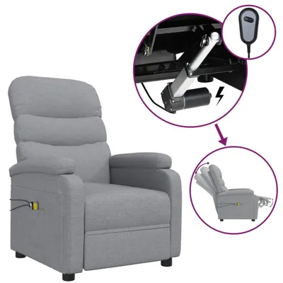 Image de Fauteuil électrique de massage Gris clair Tissu