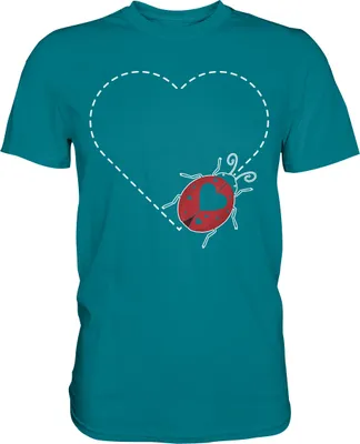 Produktbild von Marienkäfer Herz Insekten T-Shirt – Diva Blue / L