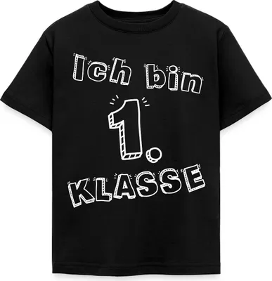 Produktbild von Spreadshirt Einschulung Ich Bin 1. Klasse Schulanfänger Kinder T-Shirt, 110/116 (5-6 Jahre), Schwarz