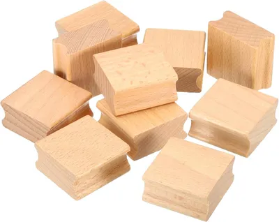 Productafbeelding van 40 x 40 mm blanco houten rubberen stempelsteunen