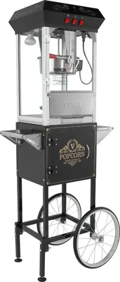 Zdjęcie produktu dla Maszyna do popcornu z wózkiem 850W 8oz styl kinowy