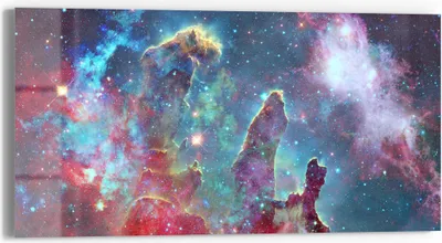 Produktbild von DEQORI Glasbild Echtglas 60x30 cm 'NASA Nebula Realaufnahme' Wandbild Bild modern Deko
