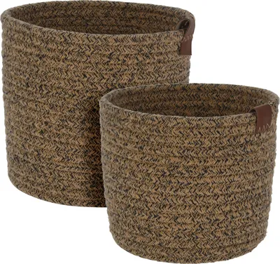 Image de Lot de 2 - Panier de rangement Noya en corde, naturel, deux tailles