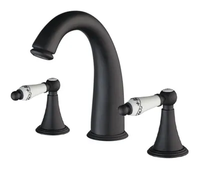 Immagine prodotto di Rubinetto per lavabo KRAN retro BLACK a tre fori RACHEA