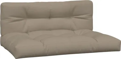 Image de vidaXL Coussin pour palette 2 pcs. tissu taupe
