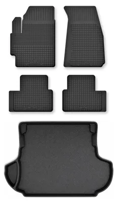 Obrázok produktu pre Vaničkové autokoberce + vaňa kufra pre: Mitsubishi Outlander II 2006-2013 s mrežou 5 ks