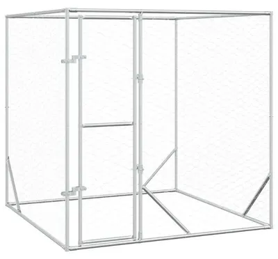 Produktbild von Outdoor Hundezwinger - Hundegehege - 2x2x2 m - Edelstahl - Freilaufgehege für Hunde - Silber