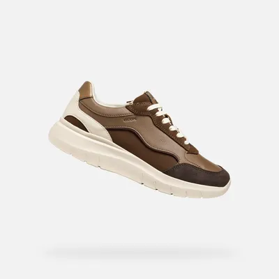 Image de Baskets pour femmes Geox, couleur marron foncé, modèle Plummery, taille 39