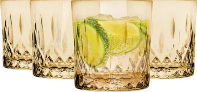 Produktbild von GLASMARK® honigfarbene transparente Whisky Gläser 4-Set 280 ml Große (max. 310ml) 4 Stück Drinkgläser Saft und Cocktail Party Saftgläser Trinkgläser