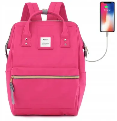 Produktbild von Himawari 9001 Damen Schulrucksack mit USB Neon-Rosa