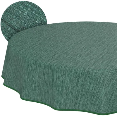 Tischdecke Wachstuch Einfarbig Grün Robust Wasserabweisend Rund 140 cm, Hauptbild