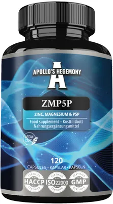 Produktbild von ZMP5P 375 mg pro Portion - Magnesium, Zink, Vitamin B6 - 120 Vegane Kapseln