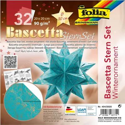 Zdjęcie produktu dla folia ulotka składana Bascetta gwiazda, turkusowa / drukowana