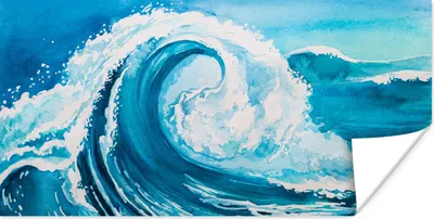 Produktbild von MuchoWow® Poster Golf - Meer - Aquarell 80x40 cm - Wanddeko