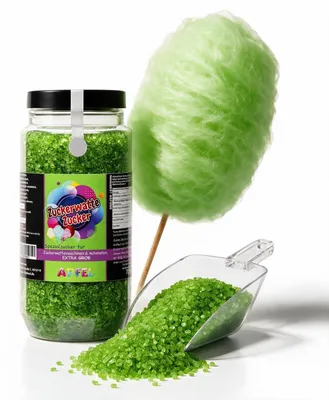 Produktbild von Zuckerwattezucker extra grob Apfel grün – Spezialzucker 700 g Dose