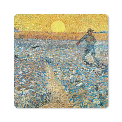 Produktbild von MuchoWow® Mauspad Mousepad Der Sämann - Vincent van Gogh 20x20 cm - Mousepads - Maus Mat - Pad - Mausunterlage - Desk Mat - Bureauartikeln