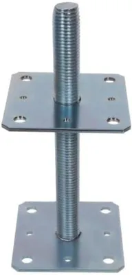 Produktbild von Holzpaalhalter - Höhenverstellbarer Holzpaalhalter - Für Holzkonstruktionen - 110 x 110 x 250 mm - Silber